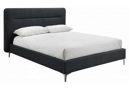 5ft King Size Fyn Dark Grey Charcoal Linen Fabric Upholstered Bed Frame 1
